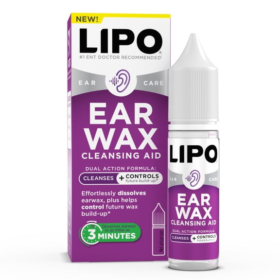 Lipo Flavonoid Ear Wax Cleansing Aid - Safe Peroxide-Free Ear Drops for Quick Wax Dissolution