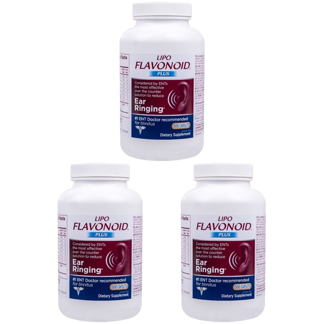 Lipo Flavonoid Plus Ear Health Supplement Caplets, 500 Ea, 3 Pack