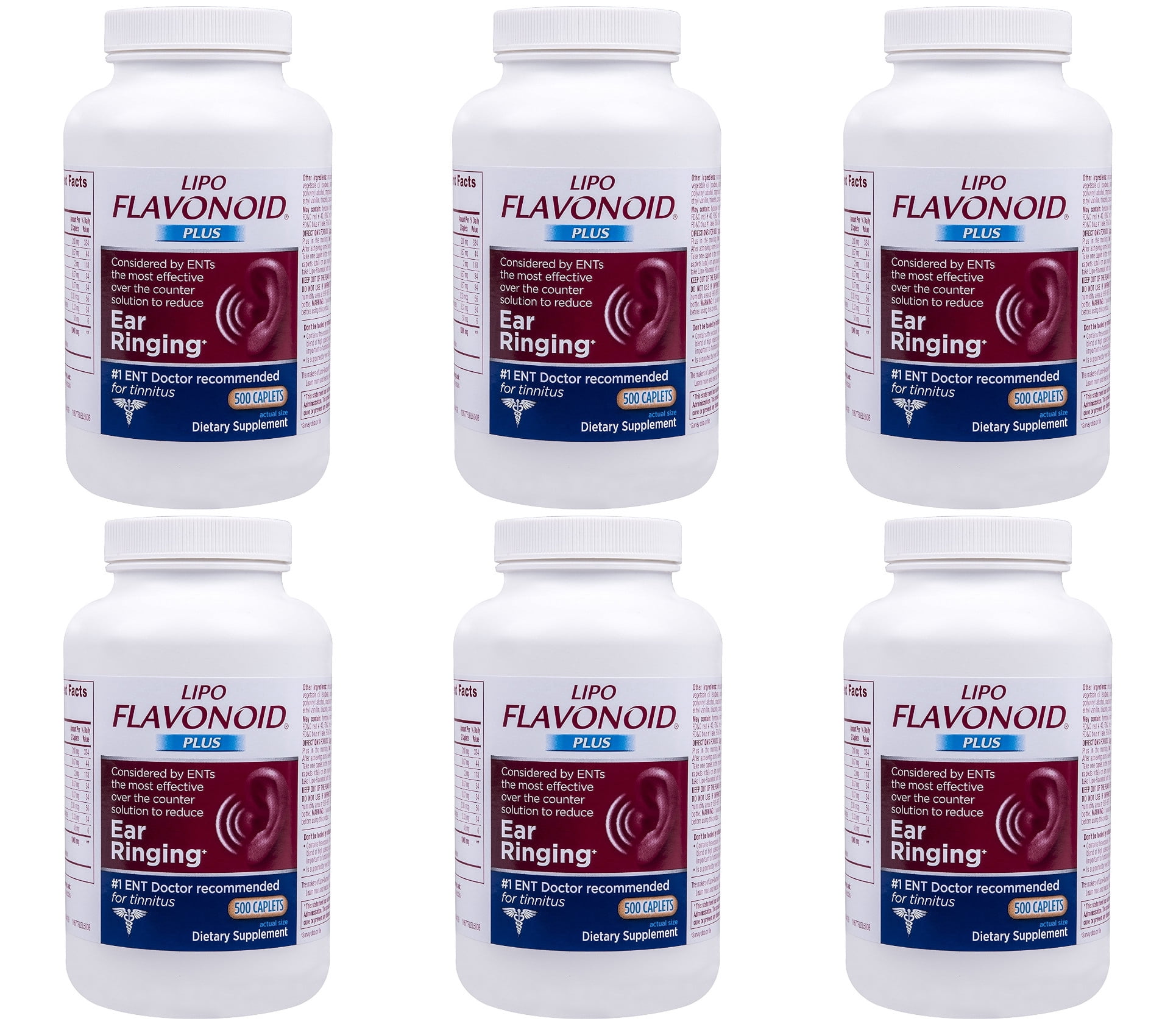 Lipo Flavonoid Plus Ear Health Supplement Caplets, 500 Ea, 6 Pack ...