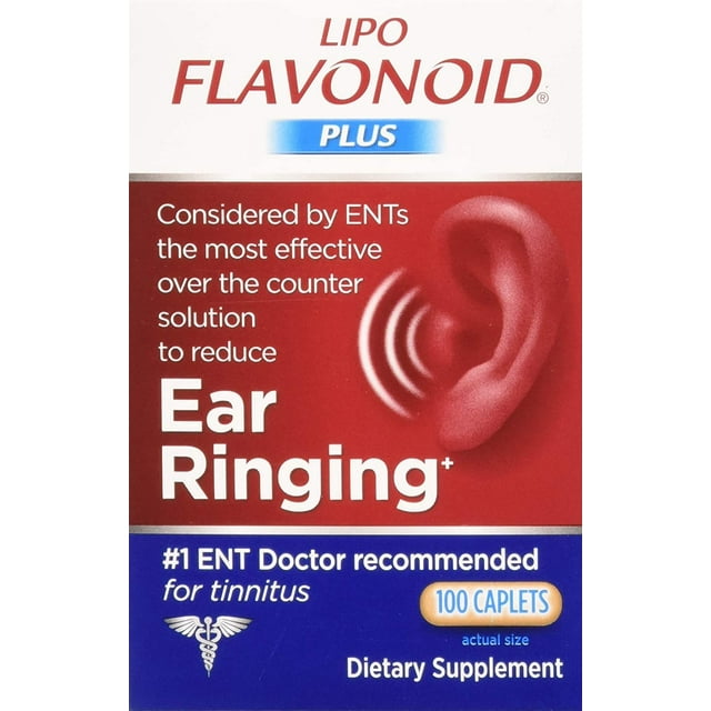 Lipo Flavonoid Plus Tinnitus Relief Supplement Pills, Inner Ear Health Vitamins Aid, 90 Caplets