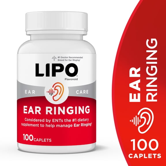 Lipo Flavonoid Ear Ringing - Doctor-Recommended for Ringing Ears – Clinically Proven Lemon Bioflavonoid Complex with Vitamins C, B1, B2, B6, B12, & Calcium - 100 Caplets