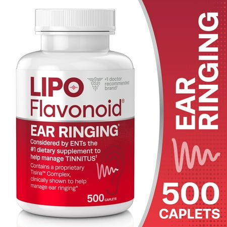 Lipo-Flavonoid Tinnitus Relief for Ear Ringing, Health Supplement, 500 Count