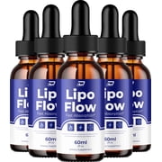 Lipo Flow Liquid Drops   LipoFlow Natural Blend Healthy Organic Support, 5 Pack, 5 Month Supply
