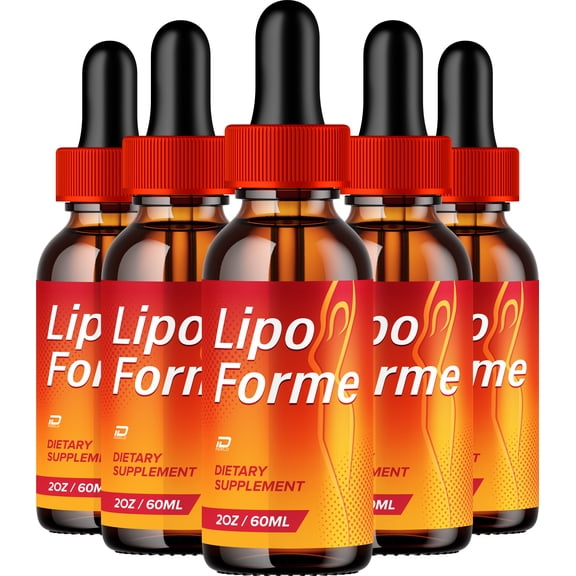 Lipo Forme Liquid Drops LipoForme Natural Blend Healthy Organic Support, 5 Pack, 5 Month Supply