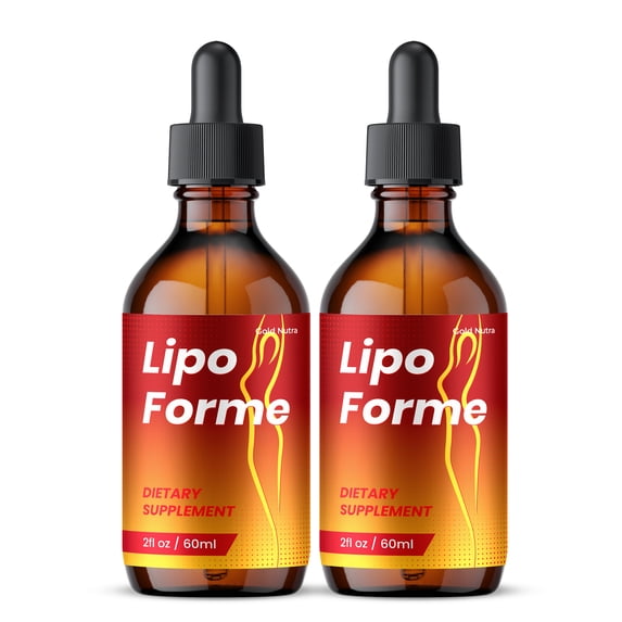 Lipo Forme Liquid Supplement Drops, LipoForme All Natural Formula for Men and Women, Maximum Strength (2 Pack)