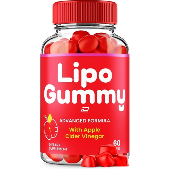 Lipo Gummy ACV Gummies Supplement LipoGummy ACV Gummy Apple Cider Vinegar 1000MG, 1 Pack, 60 Gummies