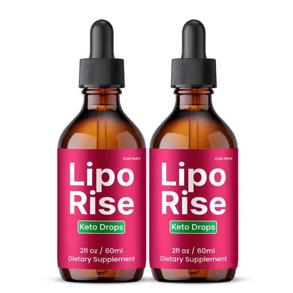 Lipo Rise Drops Liquid Supplement, LipoRise Supplement, All Natural Formula, Overall Health & Wellness For Men and Women 60 mL  per Bottle (2 Pack)