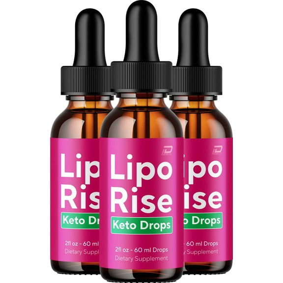Lipo Rise Liquid Drops LipoRise Natural Blend Healthy Organic Support, 3 Pack, 3 Month Supply