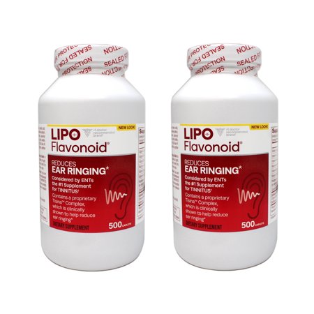 Lipo Flavonoid Plus Ear Health Supplement Caplets Ear Ringing Relief 500 Ea (Pack of 2)
