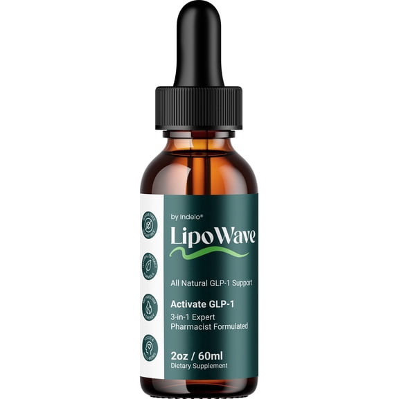 LipoWave Liquid Drops Lipo Wave Natural Blend Healthy Organic Support, 1 Pack, 1 Month Supply