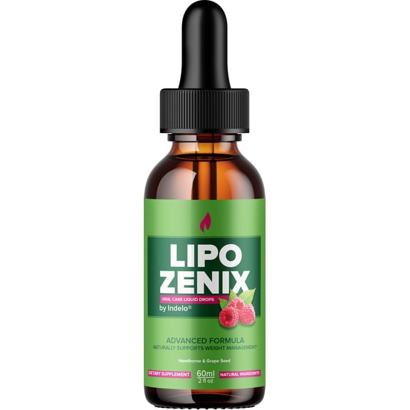 LipoZenix Liquid Drops Natural Blend Healthy Organic Support, 1 Pack, 1 Month Supply