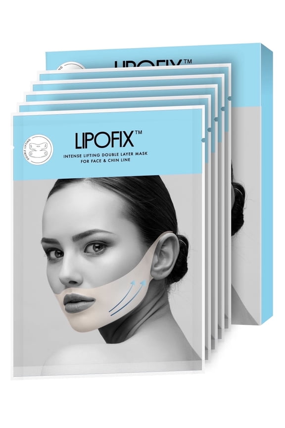 . Double Chin Contouring Face Toning - Jawline Shaper Collagen Mask. 5PC