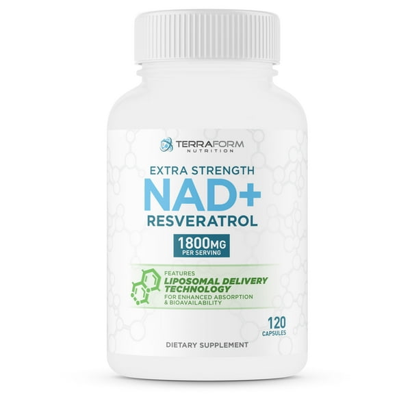Liposomal NAD+ Resveratrol Supplement 1500mg NAD+ & 300mg 98% Trans-Resveratrol 60-Day Supply Advanced NAD+ Complex for Cellular Energy & Healthy Aging Support