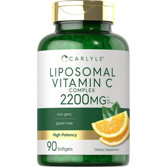 Liposomal Vitamin C Complex | 2200mg | 90 Softgels | by Carlyle