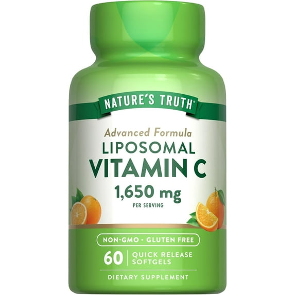 Liposomal Vitamin C Supplement | 1650mg | 60 Softgels | Non-GMO and Gluten Free | by Nature's Truth