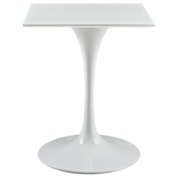 Modway Lippa 23.5" Square Modern Wood Top Dining Table in White