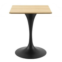 Lippa 24" Wood Square Dining Table Black Natural