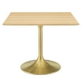 thumbnail image 1 of Modway Lippa 39.5" Square Wood Dining Table in Natural/Gold, 1 of 6