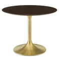 thumbnail image 1 of Modway Lippa 40" Round Wood Grain Dining Table in Gold Cherry Walnut, 1 of 5