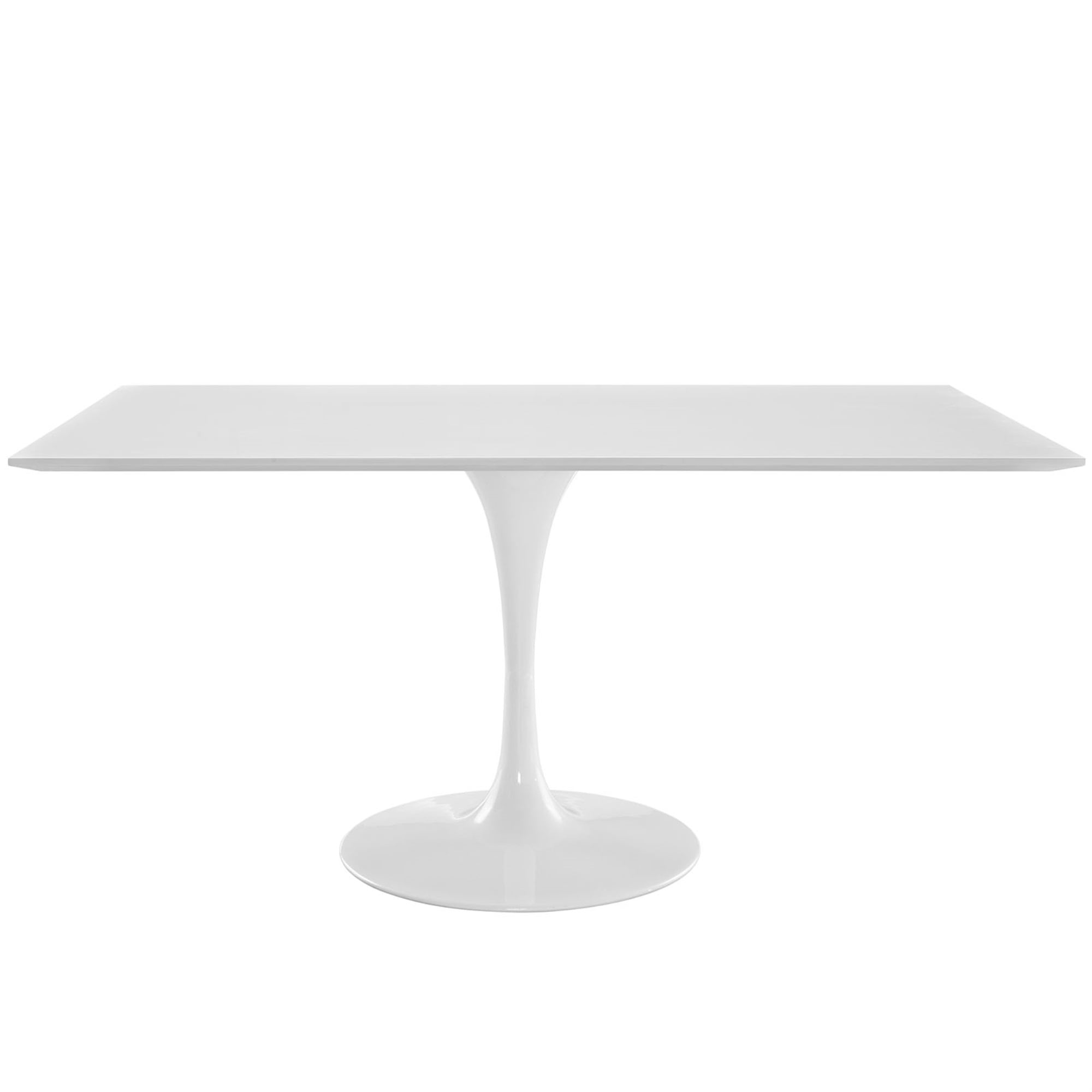Lippa 60" White Rectangular Mid-Century Modern Dining Table