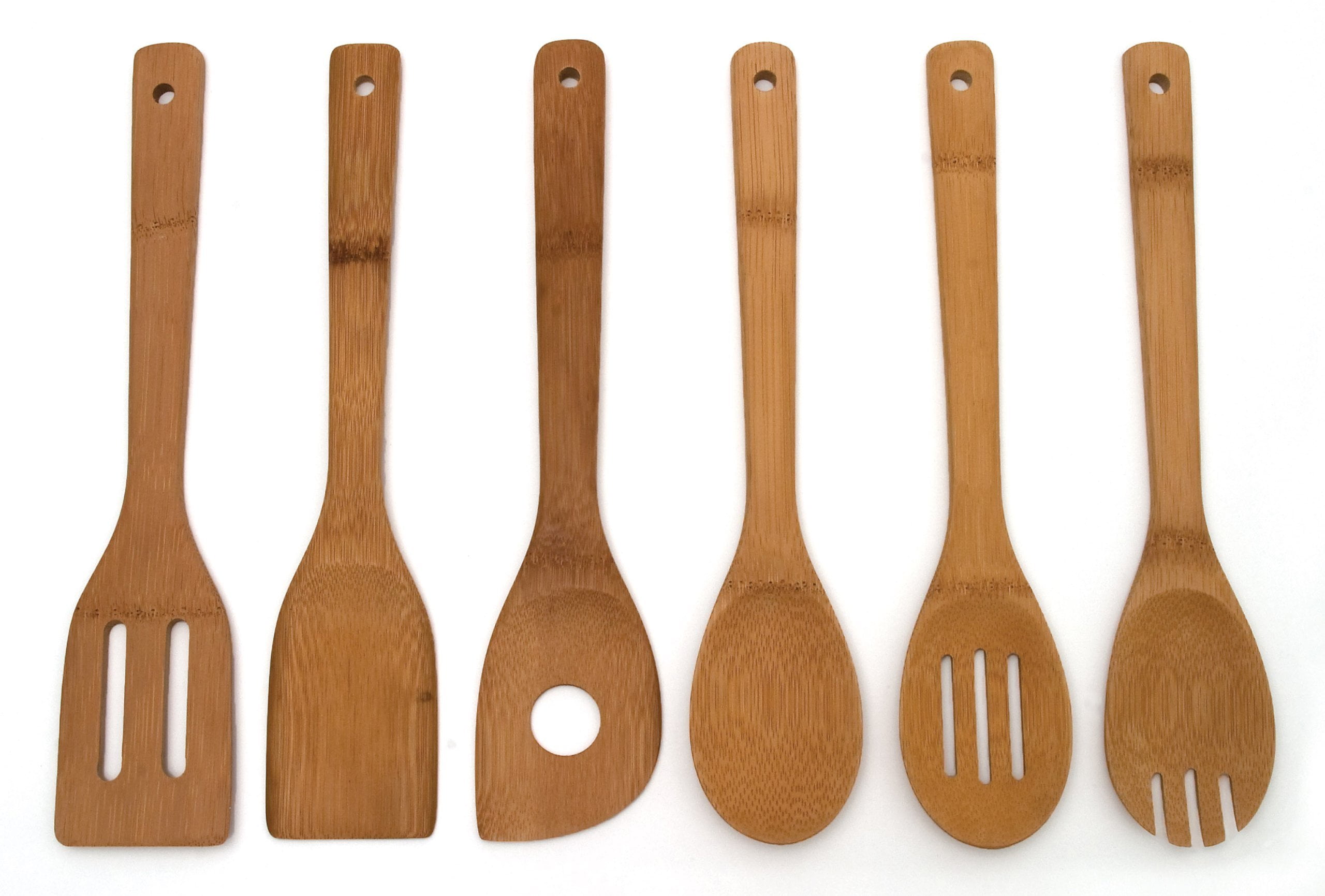 Eco-Friendly Bamboo Cooking Utensil Set, 6 Pieces
