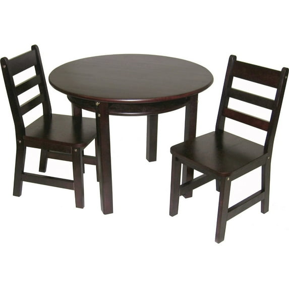 Lipper Child's Round Table with Shelf & 2 Chair Set, Multiple Colors
