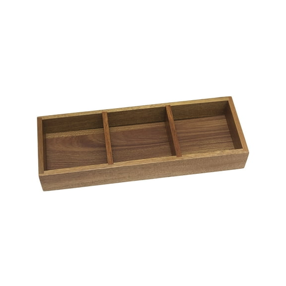 Lipper International 1123 Acacia Organizer Tray, 3-Compartments, 12" x 4 1/8" x 1 3/4"
