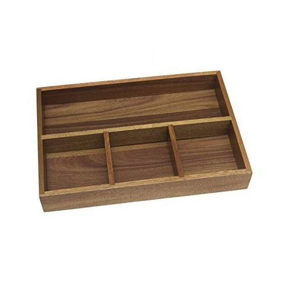 Lipper International 1124 Acacia Organizer Tray, 4-Compartments, 12" x 8" x 1 3/4"