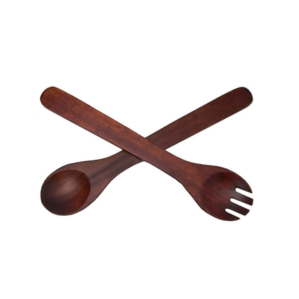 Lipper International 12 Inch Cherry Finished Serving Spoon and Fork