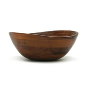 Lipper International 293 Cherry Finished Wavy Rim Serving Bowl for Fruits or Salads, Matte, Small, 7.5" x 7.25" x 3", Single Bowl