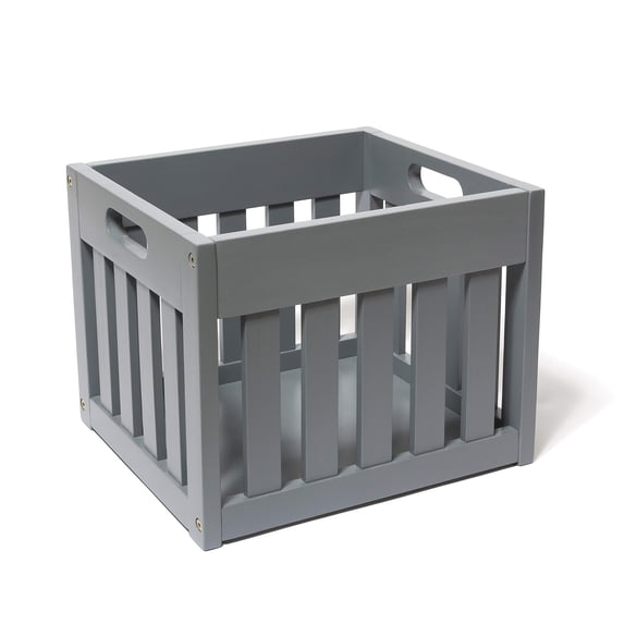 Lipper International 540G Wooden Crate, grey Storage, One Size ...