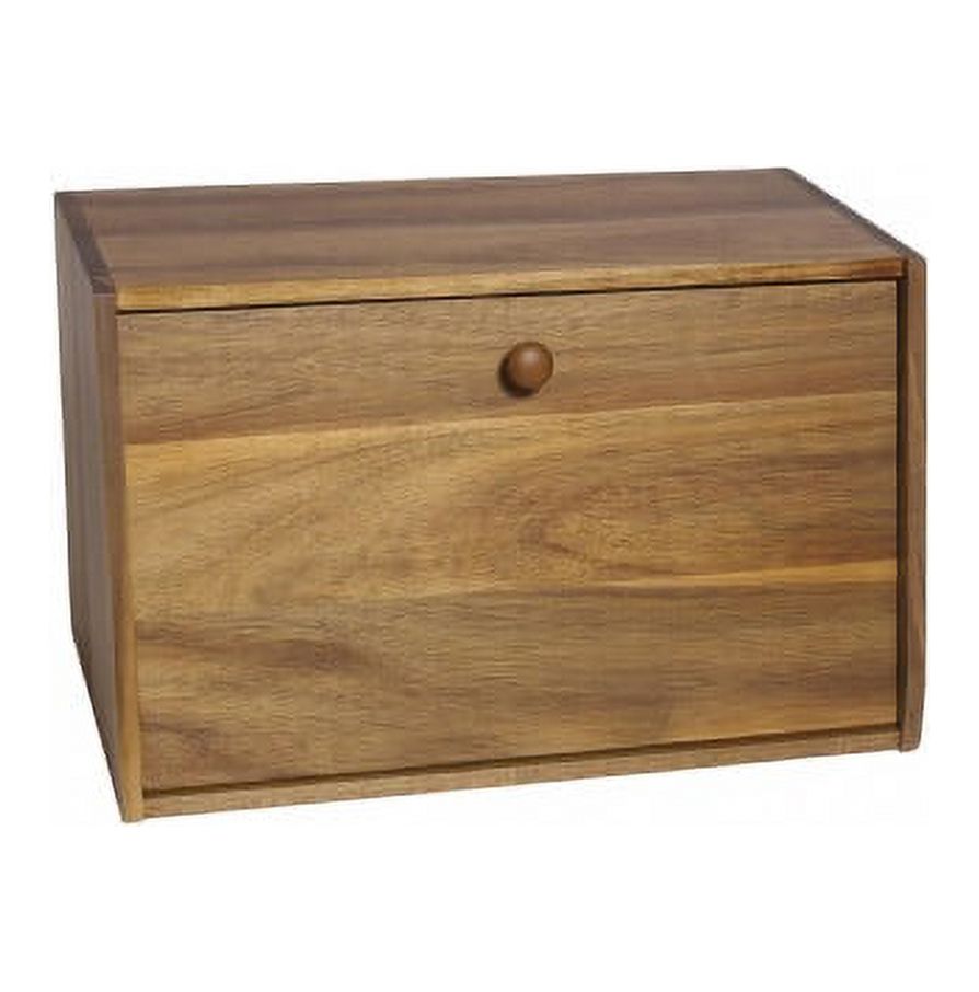Lipper International Acacia w Solid Door Bread Box Multi Color
