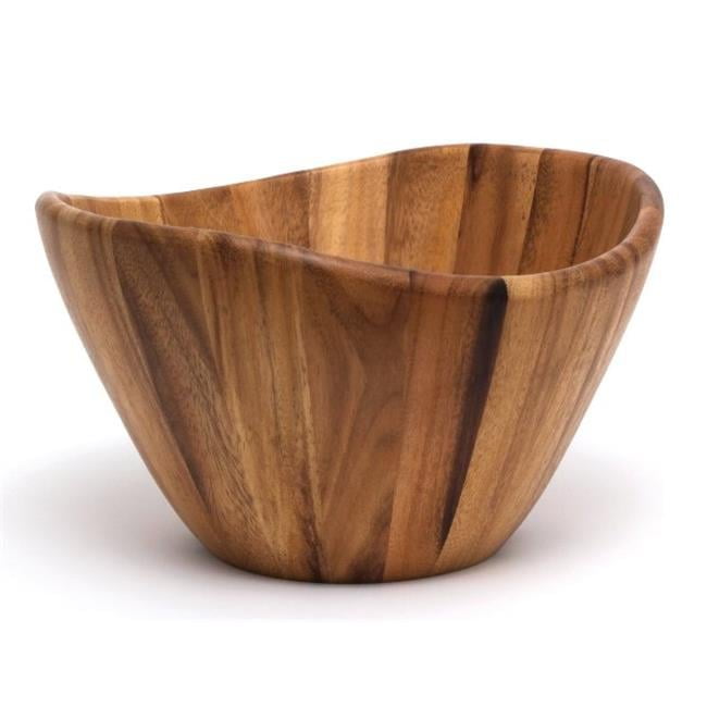 Lipper International Acacia Wood Wavy Rim Bowl