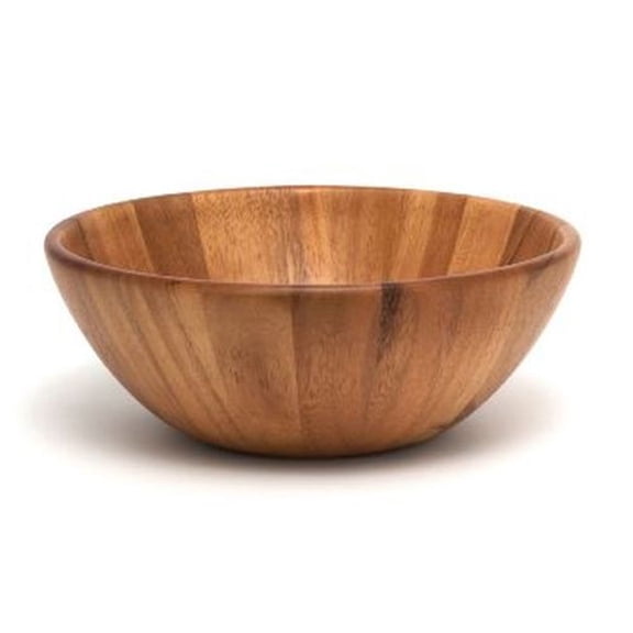 Lipper International Acacia Round Flair Bowl, 12 x 4.5", Brown