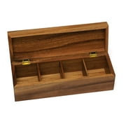 Lipper International Acacia Tea Box, 4-Section