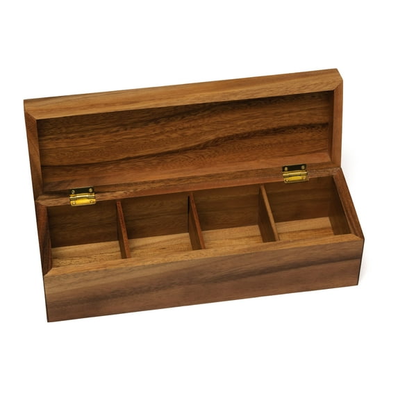 Lipper International Acacia Tea Box, 4-Section