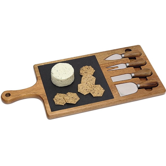 Lipper International Acacia and Slate Serving Board with 4 tools ...