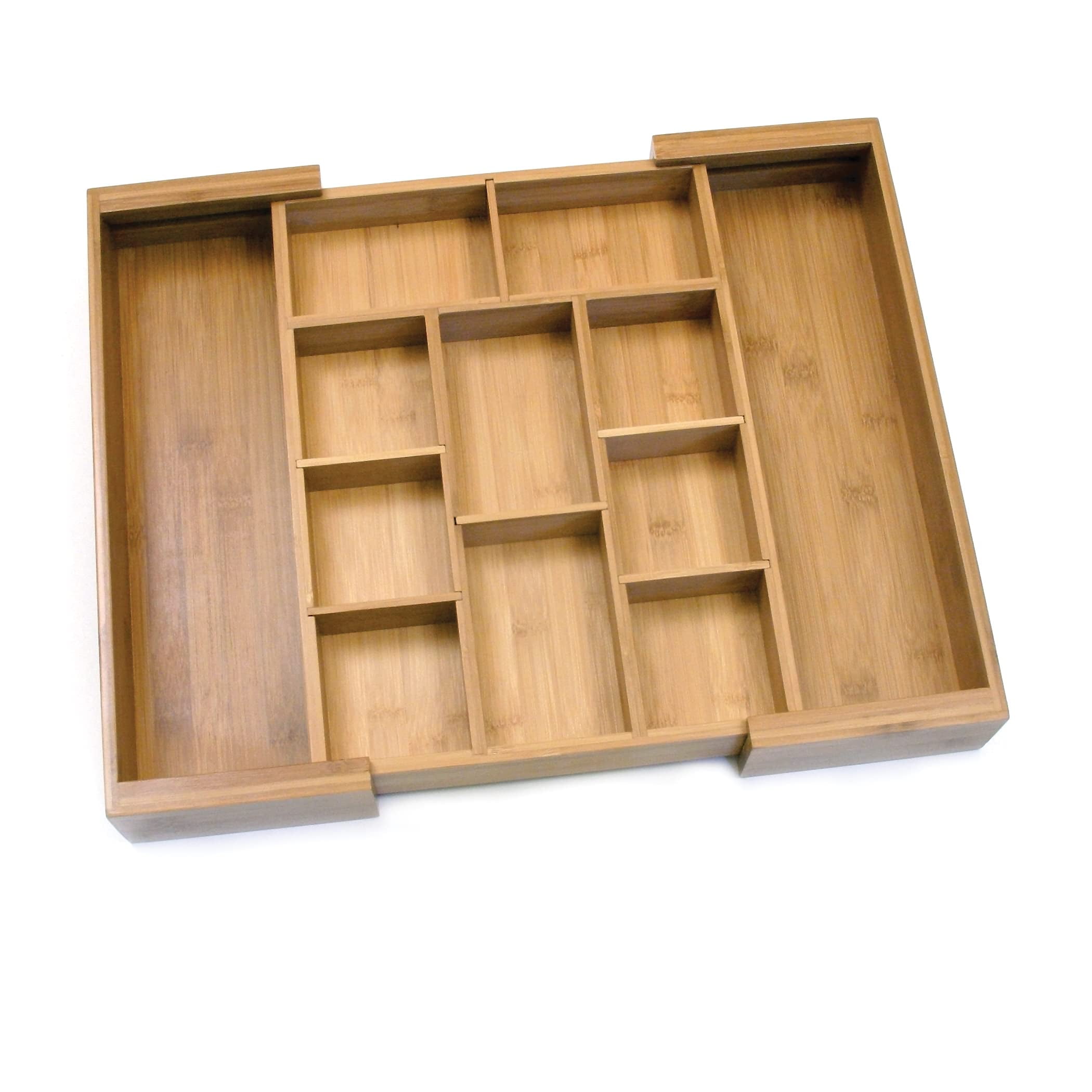 Natural Bamboo Expandable Organizer with Removable Dividers