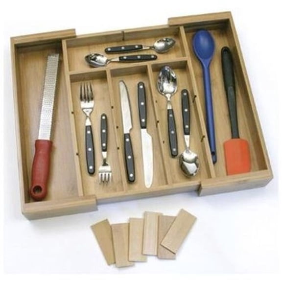 Lipper International Bamboo Expandable Organizer with Removable Dividers, Brown