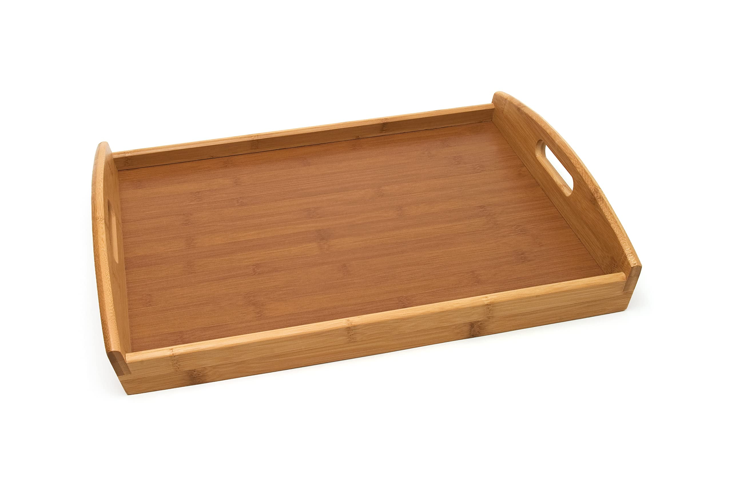 Natural Bamboo Wood Serving Tray with Veneer Bottom