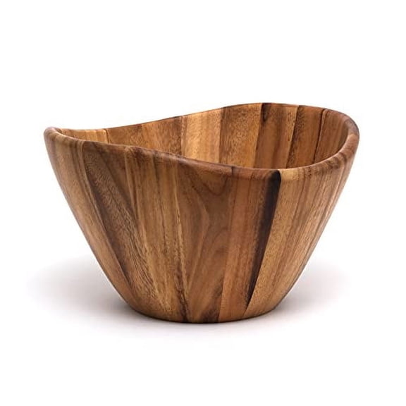 Lipper International Inc. Acacia Wave Large Wooden Finish Salad Serving Bowl