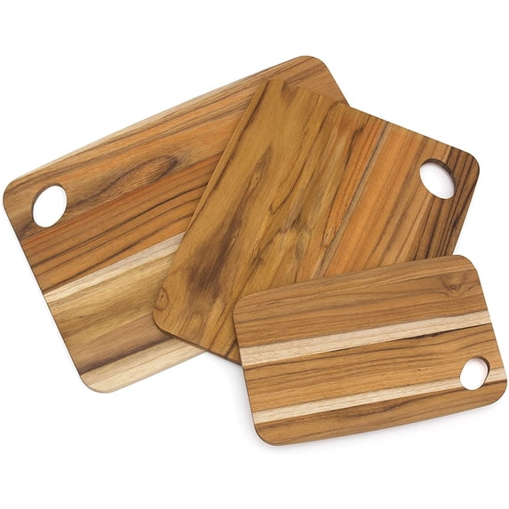 Lipper International Multi Size Versatile Home Carving Board, Set of 3, Teak
