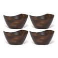 thumbnail image 1 of Lipper International Walnut Finish with Wavy Rim Small Bowls (Set of 4), 1 of 4