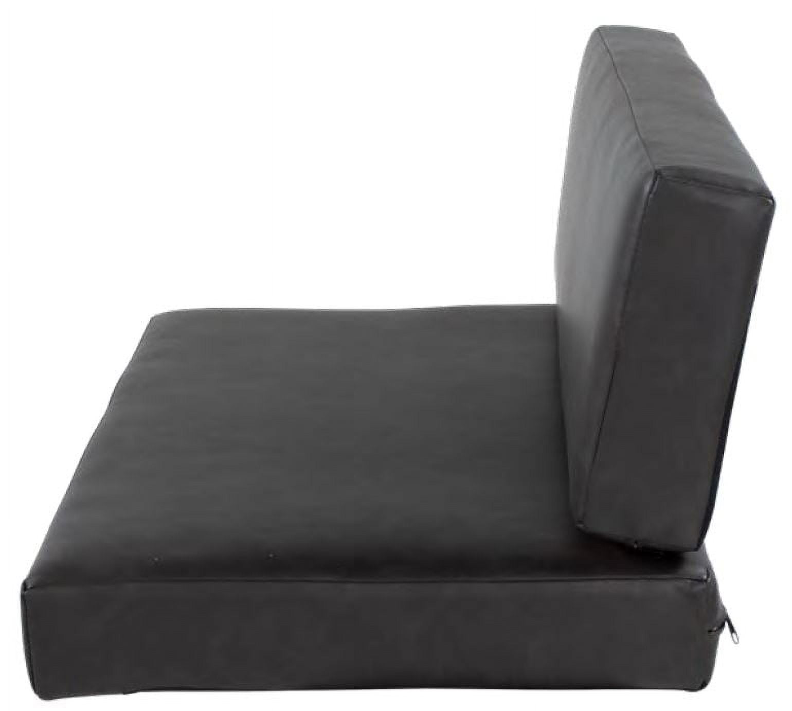 44" Black PolyHyde RV Dinette Cushions with High-Density Foam