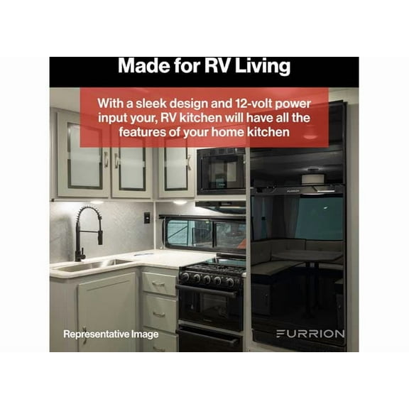 Lippert 2021123822 8 Cu.Ft Dc Right Hinge Refrigerator, Black