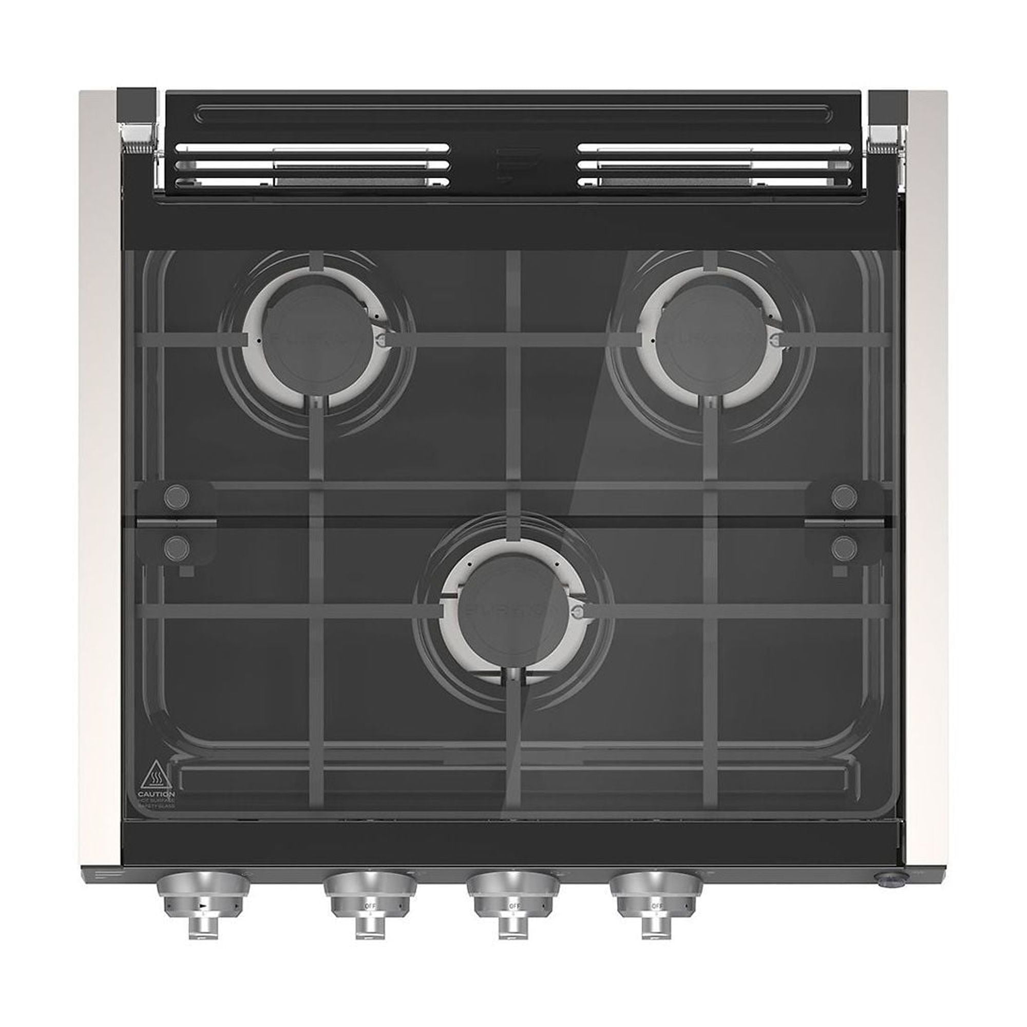 Lippert 2021123926 Furrion 3-Burner Gas RV Cooktop with Glass Cover - 20" Black