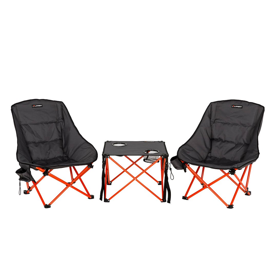 Set Da Overlanding Lippert Baja – 2 Sedie Pieghevoli + Tavolo Con Portabicchieri, Tessuto 600D, Struttura In Acciaio, Borsa Inclusa