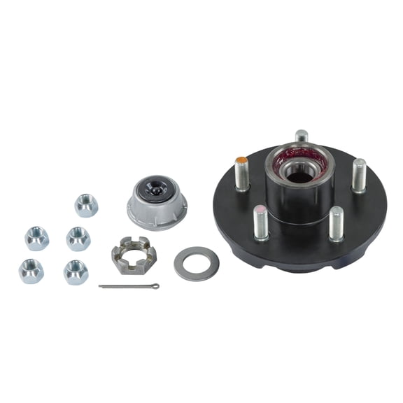 Lippert 2024013263 Complete Pre-Greased Hub Assembly with Lug Nuts - 3,500 lb. Axles, 1/2" Stud