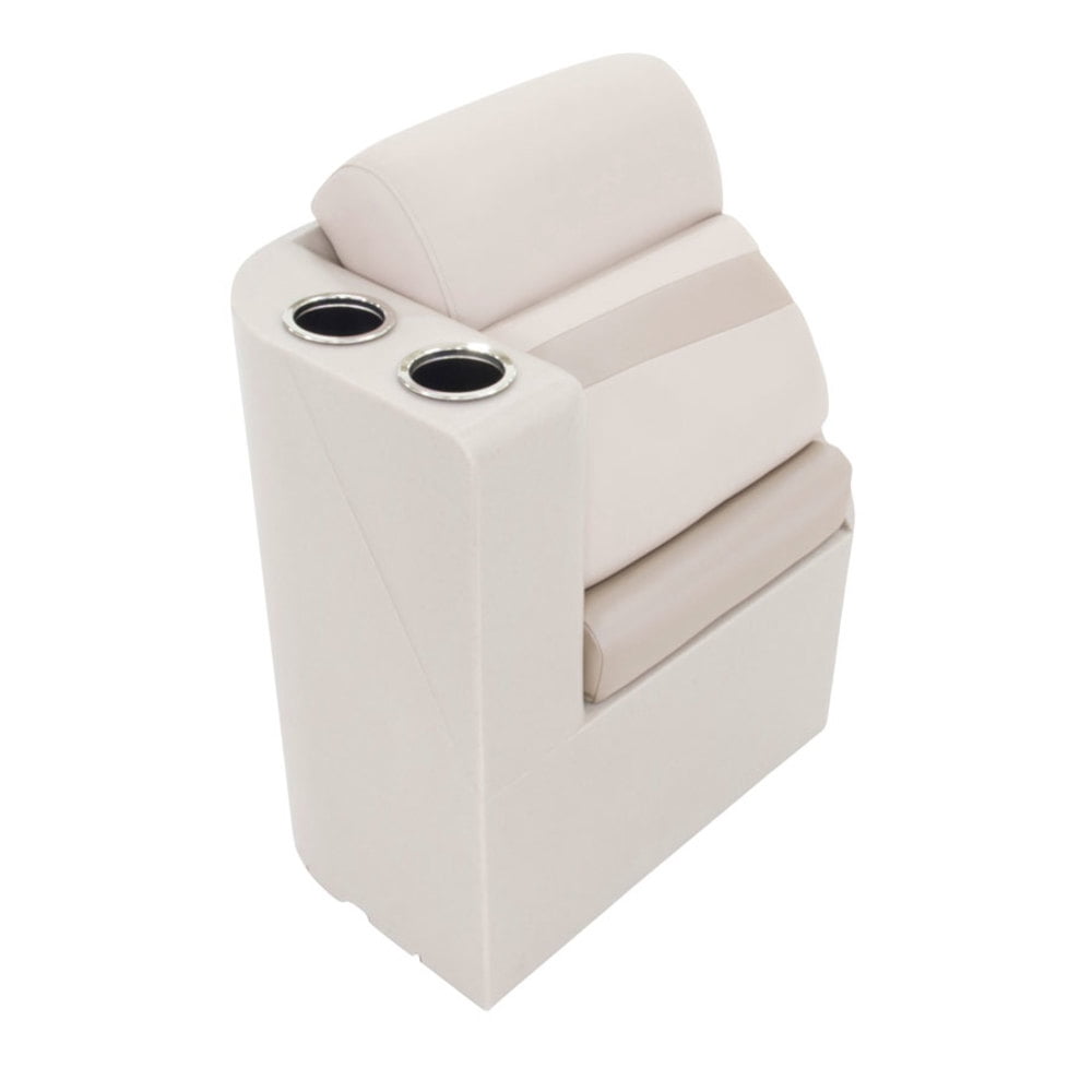 Champagne Marine Grade Polyethylene Chaise Seat with Cup Holders