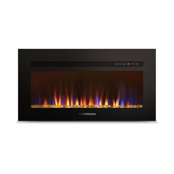 Lippert 696011 Built-In Electric Fireplace with Crystal Platform - 40", Black